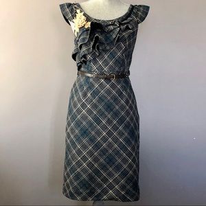 Anthropologie Floreat Retro Belted Dress Size 2